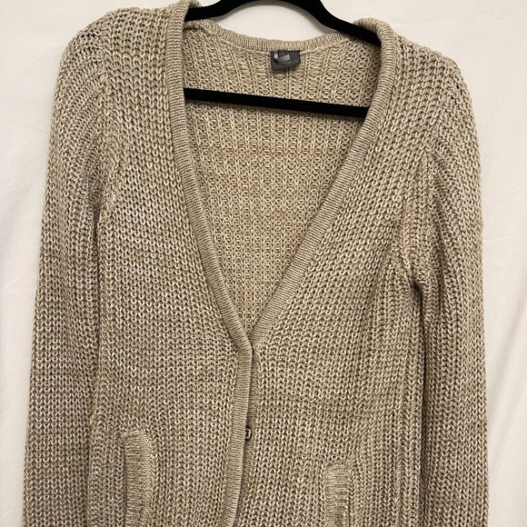 Urban outfitters sparkle and fade beige cardigan Size Small - Picture 2 of 5
